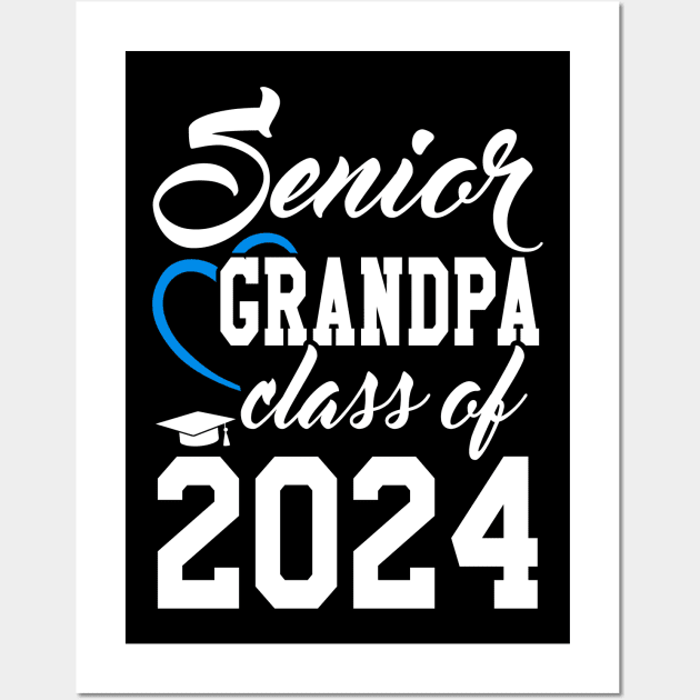 Class of 2024 Grandfather Senior Gifts Funny Senior Grandpa Wall Art by KsuAnn